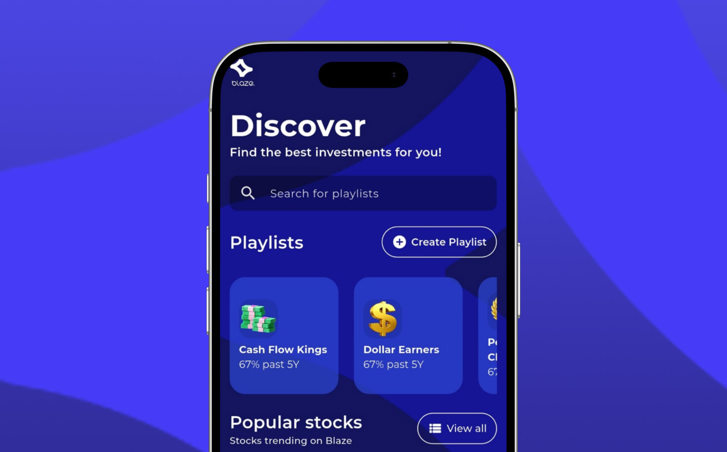 Blaze Ai App Discover Playlists Screen